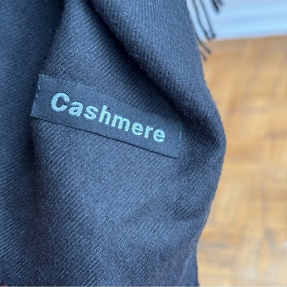 Luxurious Black Cashmere Scarf